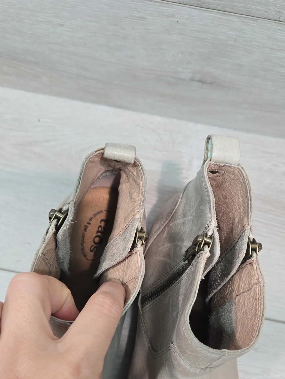 SoldTaos Women Double Time Ankle Leather Boots boho Shoes Sz 9.5